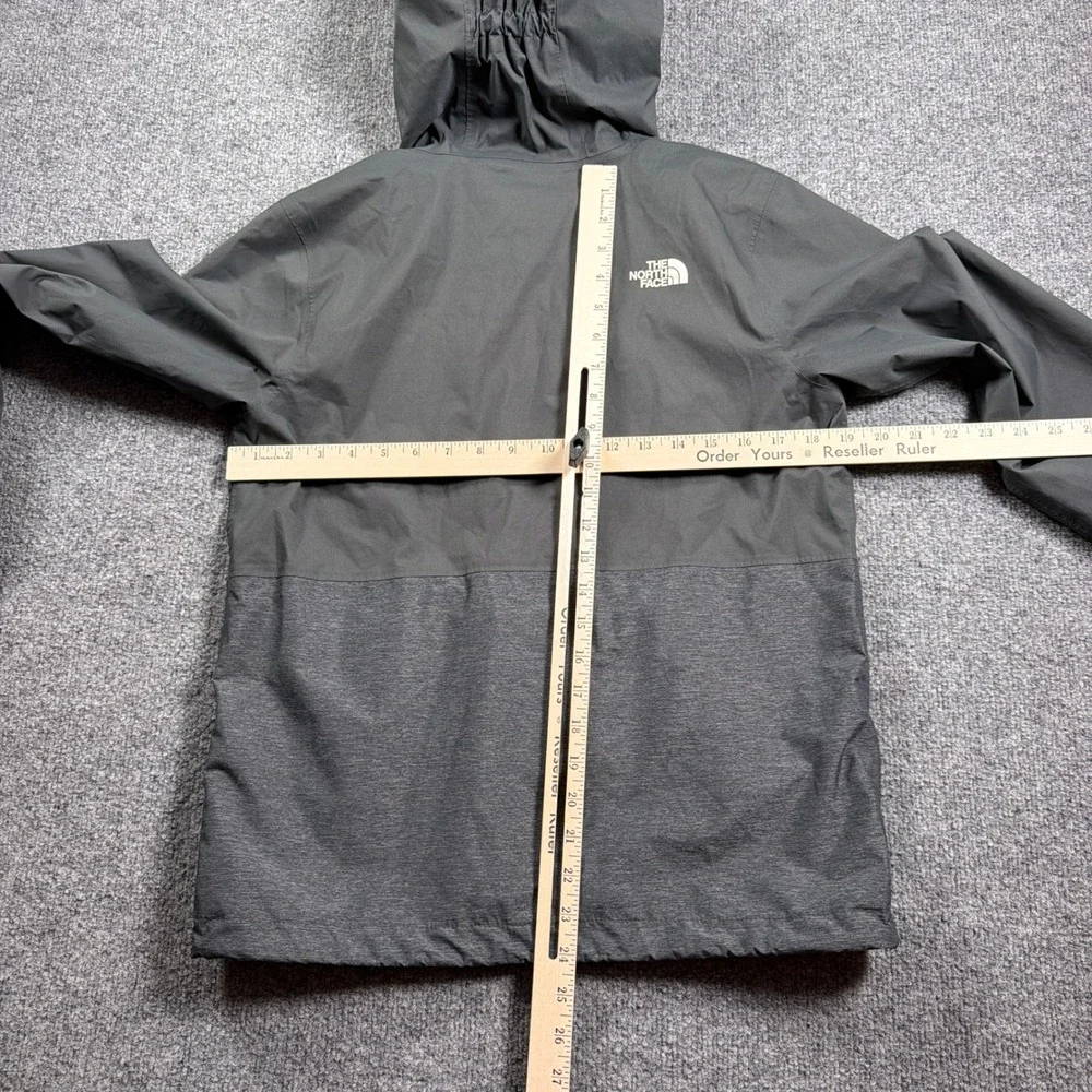 The North Face Rain Jacket Boys L 14/16 Grey DryVent Hooded Colorblock Coat